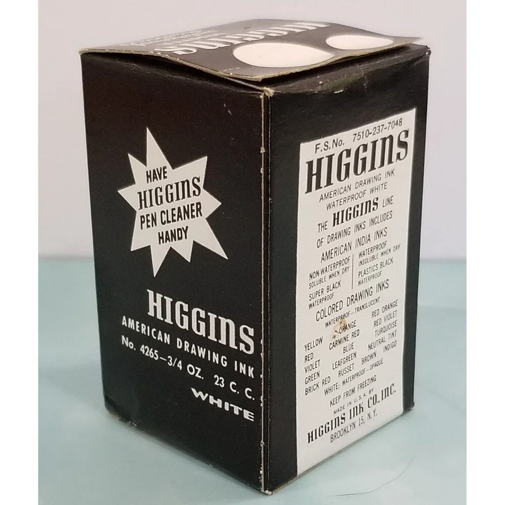 NOS Sealed Higgins American Drawing Ink No. 4265 White